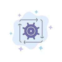 Workflow Automation Development Flow Operation Blue Icon on Abstract Cloud Background vector