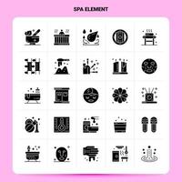 Solid 25 Spa Element Icon set Vector Glyph Style Design Black Icons Set Web and Mobile Business ideas design Vector Illustration