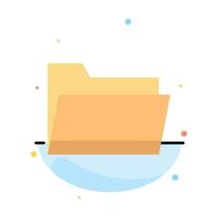 Folder Open Data Storage Abstract Flat Color Icon Template vector