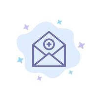 Add AddMail Communication Email Mail Blue Icon on Abstract Cloud Background vector