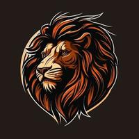 símbolo del logotipo del león de la cabeza del león - elemento elegante del logotipo del juego para la marca - símbolos abstractos vector