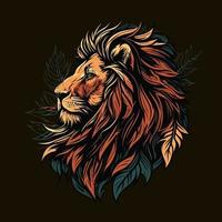 símbolo del logotipo del león de la cabeza del león - elemento elegante del logotipo del juego para la marca - símbolos abstractos vector