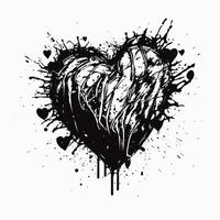 Heart Hand drawn heart icon sign - Brush drawing calligraphy heart black heart symbol - Heart cartoon vector illustration