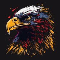 símbolo del logotipo del águila de la cabeza del águila - elemento elegante del logotipo del juego para la marca - símbolos abstractos del águila vector