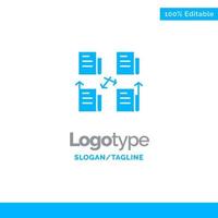 intercambiar archivos carpeta datos privacidad azul sólido logotipo plantilla lugar para eslogan vector