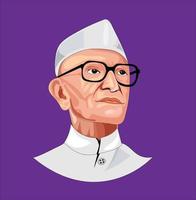 morarji desai ilustración vectorial sobre fondo blanco vector