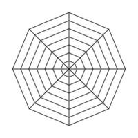 Radar or spider diagram template. Blank radar chart. Simple flat graph. Diagram for statistic and analytic. vector