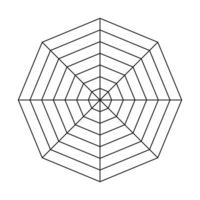 Radar or spider diagram template. Blank radar chart. Simple flat graph. Diagram for statistic and analytic.