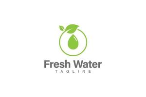 Green water drop logo design vector
