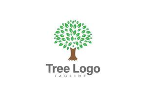 Tree and leaf logo design vector