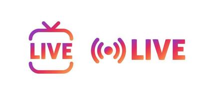 Live streaming in social media icon. Online stream symbol on digital platforms. vector