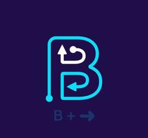 Linear letter B logo. Unique logo. Abstract letter simple rotating arrow target icon. corporate identity vector eps.
