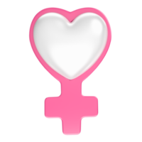 símbolo do coração 3d do dia da mulher png