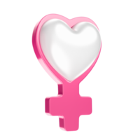 símbolo del corazón 3d del día de la mujer png