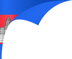 Cambodia flag wave isolated on png or transparent background