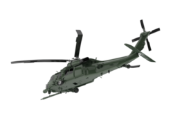 helicóptero aislado sobre fondo transparente. Representación 3d - ilustración png