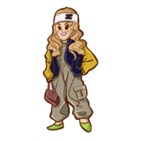 streetwear teen girl Illustration clip art collection png