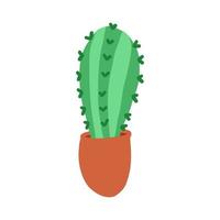 Cartoon cactus. Vector illustration in flat style isolated on white background.