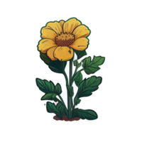 Cute yellow flower hand drawn element, perfect for decorating  Valentine Day or Mother Day card. png