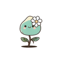 lindo elemento desenhado à mão de flores, perfeito para decorar o dia dos namorados ou o cartão do dia das mães. png