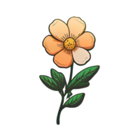 lindo elemento desenhado à mão de flores, perfeito para decorar o dia dos namorados ou o cartão do dia das mães. png