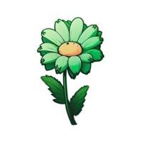 lindo elemento desenhado à mão de flor verde, perfeito para decorar o dia dos namorados ou cartão de dia das mães. png