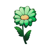 Cute green flower hand drawn element, perfect for decorating  Valentine Day or Mother Day card. png