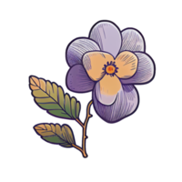 lindo elemento desenhado à mão de flores, perfeito para decorar o dia dos namorados ou o cartão do dia das mães. png