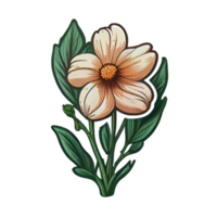 Cute flower hand drawn element, perfect for decorating  Valentine Day or Mother Day card. png