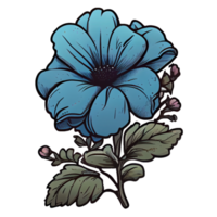 schattig blauw bloem hand- getrokken element, perfect voor decoreren Valentijn dag of moeder dag kaart. png