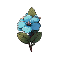 Cute blue flower hand drawn element, perfect for decorating  Valentine Day or Mother Day card. png