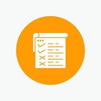 Checklist Testing Report Qa white glyph icon vector