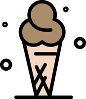 Ice Cream Cream Ice Cone  Flat Color Icon Vector icon banner Template