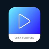 Control Media Play Video Mobile App Button Android and IOS Line Version vector