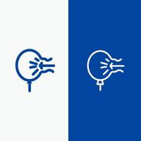 Air Balloon Blow Relief Stress Line and Glyph Solid icon Blue banner Line and Glyph Solid icon Blue banner vector