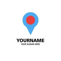 Location Map Marker Pin Business Logo Template Flat Color vector