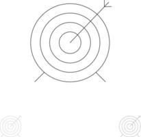 Target Dart Goal Focus Bold and thin black line icon set vector