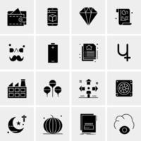 16 iconos de negocios universales vector ilustración de icono creativo para usar en proyectos relacionados con la web y dispositivos móviles