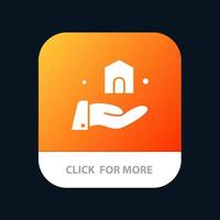 Building Build Construction Mobile App Button Android and IOS Glyph Version vector