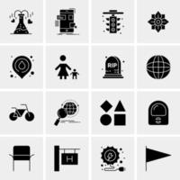 16 iconos de negocios universales vector ilustración de icono creativo para usar en proyectos relacionados con la web y dispositivos móviles