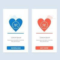 ambiente ecológico corazón favorito como azul y rojo descargar y comprar ahora plantilla de tarjeta de widget web vector