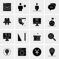 16 iconos de negocios universales vector ilustración de icono creativo para usar en proyectos relacionados con la web y dispositivos móviles