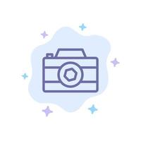 Camera Image Picture Photo Blue Icon on Abstract Cloud Background vector