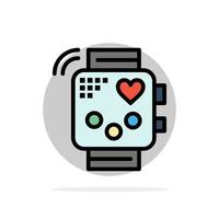 Activity Device Fitness Heartbeat Monitoring Abstract Circle Background Flat color Icon vector