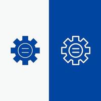 World Education Setting Gear Line and Glyph Solid icon Blue banner Line and Glyph Solid icon Blue banner vector