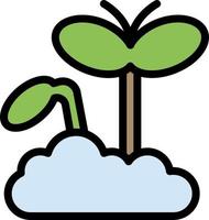 Growth Increase Maturity Plant  Flat Color Icon Vector icon banner Template