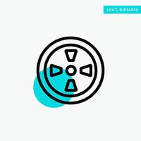 Fan Turbine Wind turquoise highlight circle point Vector icon