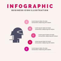 proveedor de ruta de líder de avance de negocios icono sólido infografía 5 pasos antecedentes de presentación vector