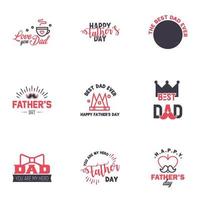 Happy Fathers Day Greeting Card 9 Black and Pink Happy fathers day card vintage retro type font Editable Vector Design Elements