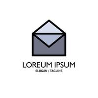 Email Mail Message Open Business Logo Template Flat Color vector